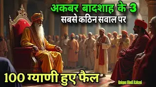 बादशाह के 3 कठिन सवाल पर 100 जानी हुए फैल यूनीक कहानी | akbar birbal | unique kahani is story' hindi