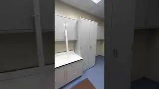 Custom Lab Furniture: Corner Section with Casework, Fume Hood, and Sink | LabTech Supply Co.