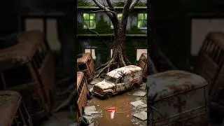 exploration of an abandoned ambulance inside an old building#trending #ai #shorts #ambulance
