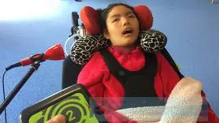 Soundbeam 6  played by young girl with Battens Disease