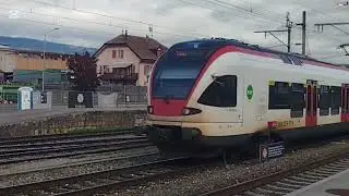 Trafic en gare de Chavornay durant les travaux de la ligne jusqu'à Orbe, le 06/10/25