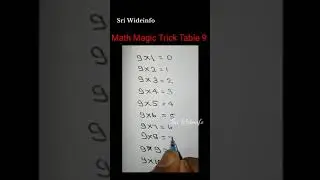 Table 9_maths tricks |maths | tamil| Sri Wideinfo