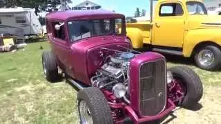 Hot Rod Engine In An Antique Car