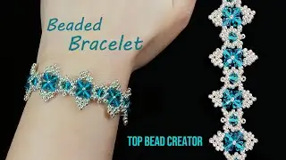 Beaded bracelet tutorial, Bicone seedbeads