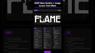 🚀 GSAP Hero Section + Image Cursor Trail Effect ✨ #webdesign