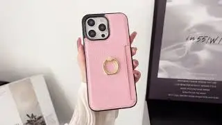 Ring Card Litchi Leather Back Phone Case