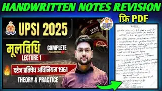 🔥UPSI 2025 |MOOLVIDHI JEET RANA SIR HANDWRITTEN NOTES REVISION BY TARGET WITH AJAY 🎯