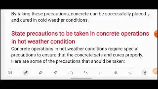 Lecture 21 - Concrete Technology | Precautiontaken in Concreteoperations | Semester Exam #engineer