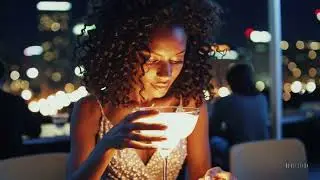 Rooftop Serenity: A Night of Glowing Cocktails
