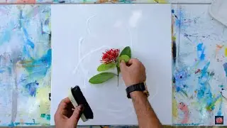 Fire | 59 | Shoe Brush Technique | Oval Paint Brush Technique | Easy Abstract Painting | Acrylics