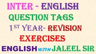 Question Tags -Exercises-Inter-  English - 1st year- Revision- Telangana -Practice bits