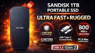 SanDisk 1TB Portable SSD Review 🔥 | 800MB/s Speed, Rugged Design | Best External SSD for PC & Mac