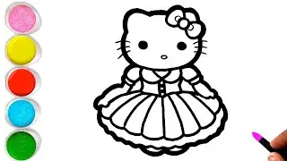Cute Hello Kitty Drawing, Painting & Coloring For Kids and Toddlers_ Kidzaw
