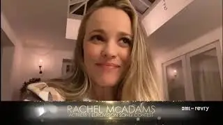 Rachel McAdams accepting Campiest Flick Award for Eurovision Movie at 2021 Dorian Awards