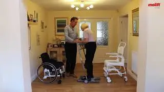 Molift Raiser Pro - Sit to stand using one arm and leg with a single carer