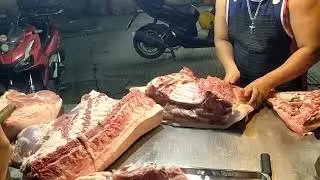 MASTER BUTCHER EASY CUTTING PIG PORK PHILIPPINE MARKET #VIRAL #MASTER #CUTTING
