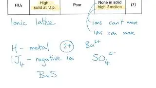Types of structure and bonding - answers to exercise