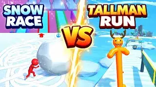 Snow Race VS Tall Man Run – Epic Last Second Winner! 😱 | Battle Run Games