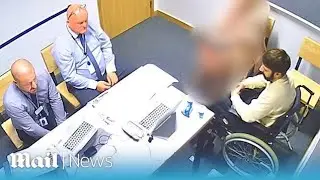 Kyle Clifford sobs in wheelchair during police interview following brutal crossbow killing