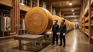 Inside a Modern Giant CHEESE WHEEL Factory | From Pure Milk to Luxury Cheese Wheels(FULL PROCESS)