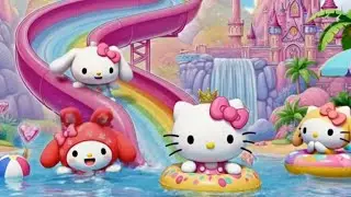 Happy Song For Kids | Hello Kitty Waterpark Splash Fun With My Melody & Cinnamoroll 💦🌈 | Music Video