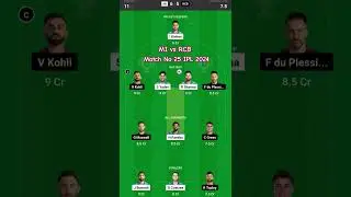 MI vs RCB Dream11 Prediction | MI vs RCB Dream11 Team | MI vs RCB Match No 25 | IPL 2024