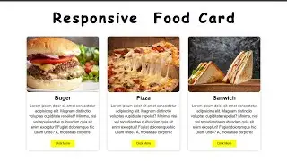 Responsive Food Card Using | HTML & CSS