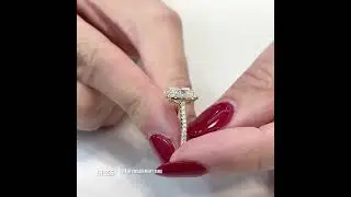 1.42 carat Cushion Cut Lab Diamond Halo Engagement Ring