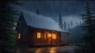 (NO ADS) 3 Hours of Calming Forest Rain Hitting Tin Roof - White Noise for Deep Sleep