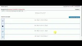 MTH 641 Quiz#2 Video#3