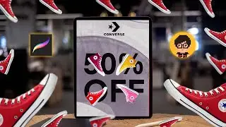 Designing CONVERSE Web Banner in Procreate and Ipad Pro 2020 | animated Poster Design in Procreate