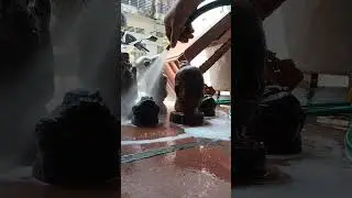 Cleaning statue