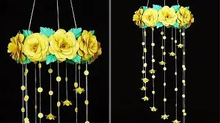 Paper Rose Flower Wall Hanging | DIY Home Decor Ideas | Paper Crafts