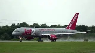 10 minutes of rainy planespotting at Manchester International Airport (MAN/EGCC)