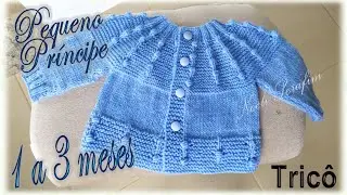 CASAQUINHO DE TRICÔ PARA BEBÊS DE 1 A 3 MESES PEQUENO PRÍNCIPE