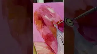 #oilpainting of a pretty pink #flamingo 🦩 #oilpaint #animalpainting #paintingideas #paintings