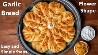 garlic flower bread | flower shaped garlic bread | star bread recipe | how to make garlic bread
