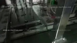 Automatic fish slice plastic tray box linear type film cutting heat sealing machine