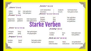 Starke Verben - Irregular German Verbs In Groups