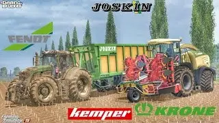 Farming Simulator 2015 Krone BigX 580 + Kemper 390 Plus- Fendt 936 Blunk + Joskin Drakkar