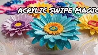Mesmerizing Acrylic Pouring Flower Art #myart #acrylicswipe #painting #flowers