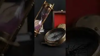 1-Minute Brass Hourglass with Compass | Timeless Nautical Decor Piece