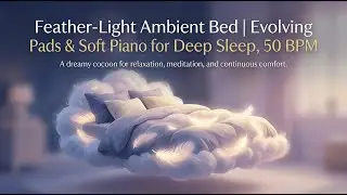 Feather-Light Ambient Bed | Evolving Pads & Soft Piano for Deep Sleep, 50 BPM
