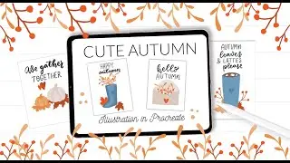 Cute autumn illustrations in Procreate