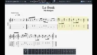 Le Freak (Nile Rodgers) Guitar animated tab #2