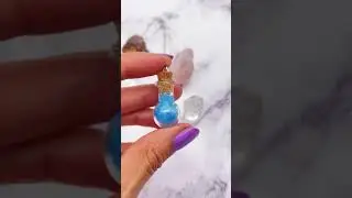 Blue Small Flask Glass Bottle Necklace