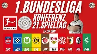 LIVE 1.Bundesliga Konferenz 21.Spieltag #HDH#HSV #WOB#BVB #STP#VFB #M05#FCA #SCF#SVW Live Reaktion