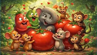आहा टमाटर बड़े मजेदार  Funny Kids Rhyme 3D CartoonTomato Funny Song for Kids | Hindi Rhymes 3D 