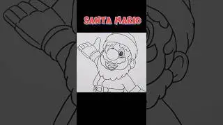 How To Draw Santa Mario | Mario #shorts #drawing #art #mario #supermario
