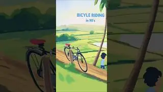 90's kid level , riding the cycle with legs through the frame !🚴😎#cartoon